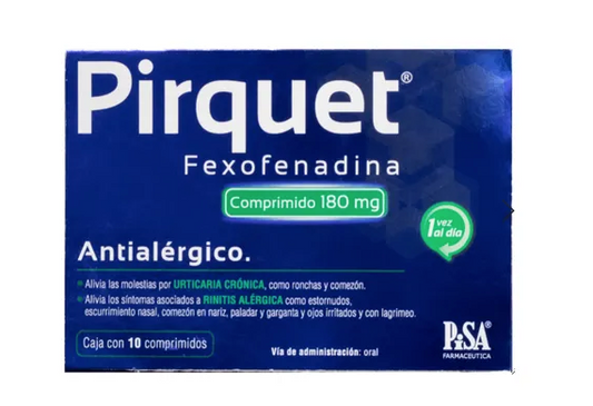 Pirquet (Fexofenadina) 180 mg caja con 10