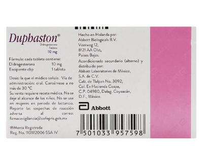 Duphaston 10mg caja con 20