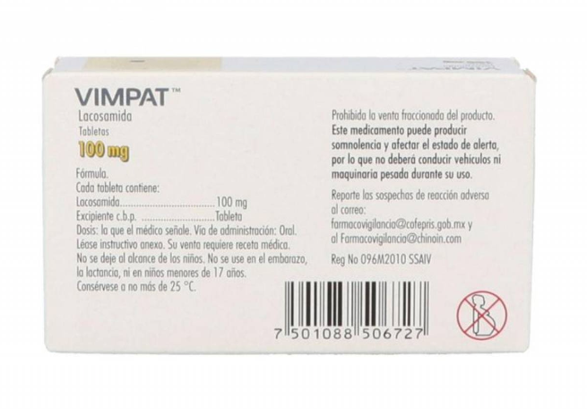 Vimpat 100 mg caja con 28 tabs