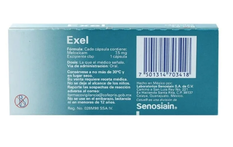Exel (Meloxicam) 7.5 mg caja copn 20 caps