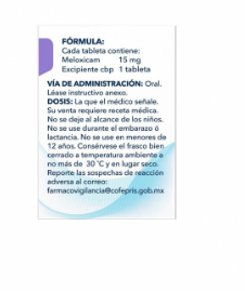 Meloxicam 15 mg caja con 10 tabs